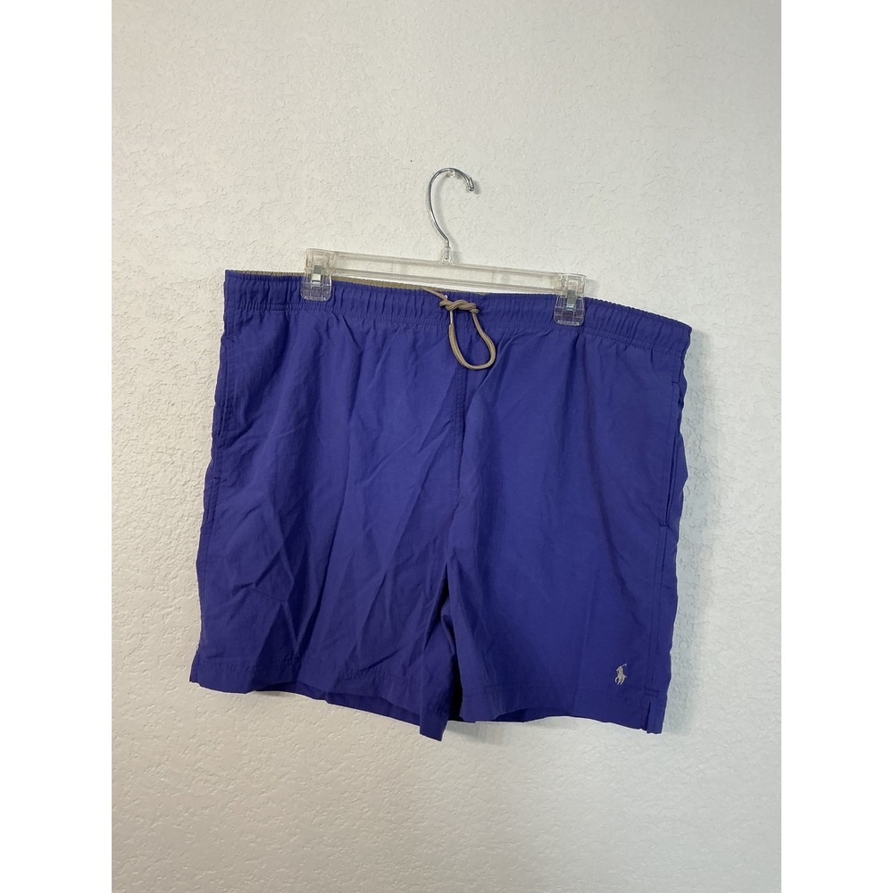 Polo Ralph Lauren Swim Trunks Large Purple‎ Nylon Mesh Lined Pony Logo Shorts